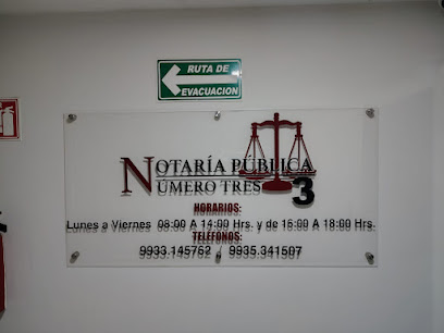 Dirección, horario, teléfono y opiniones de Notaría 3 en Villahermosa